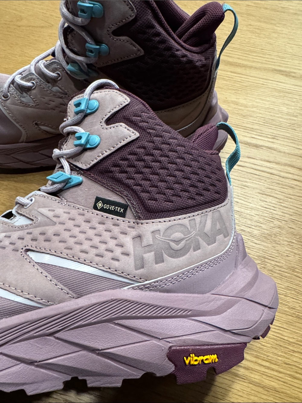 Hoka Women's Mauve and Plum High Top Trail Running Shoes - Picture 8 of 11